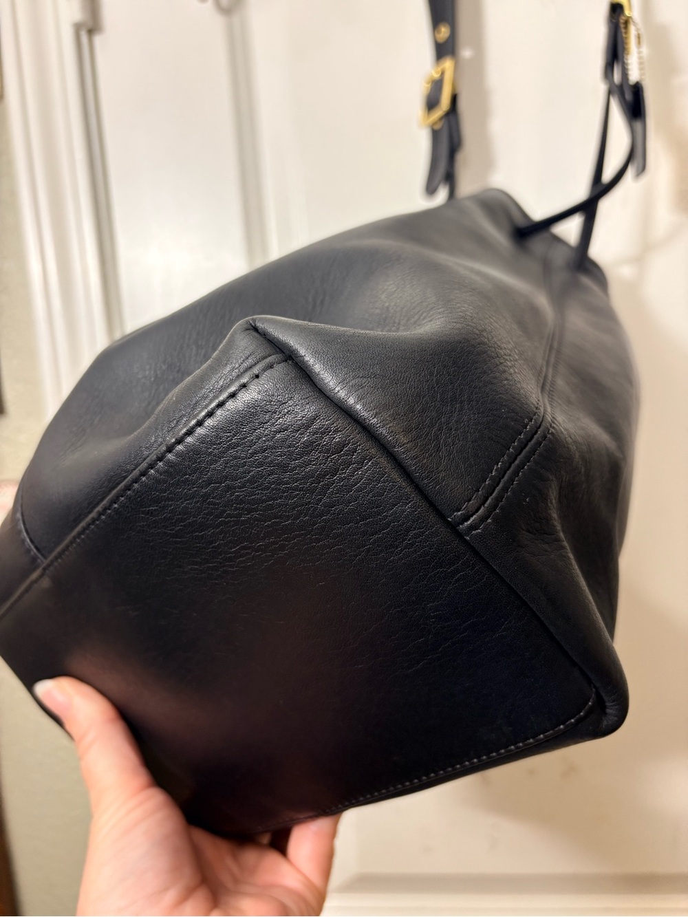 Vintage Coach Black Leather Legacy Drawstring Bucket Bag 9166 - Picture 5 of 16